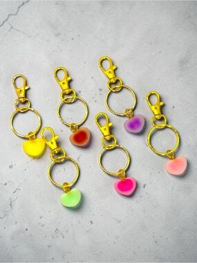Lot of Handcrafted Frost Heart Charms in Different Colors & Gold plate
